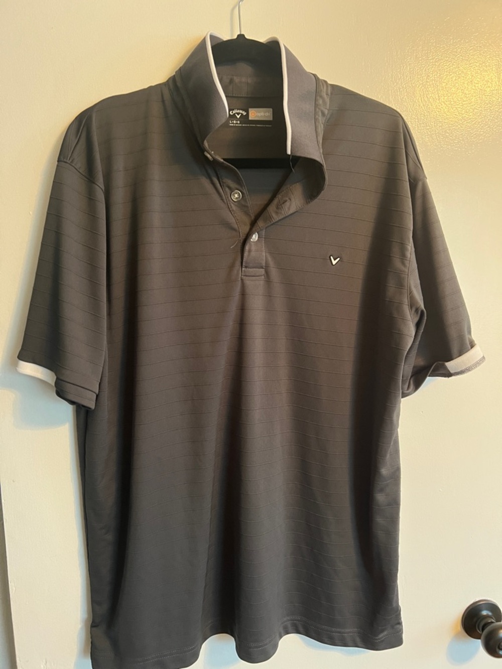 Callaway Men’s Charcoal Gray Performance Polo with White Trim